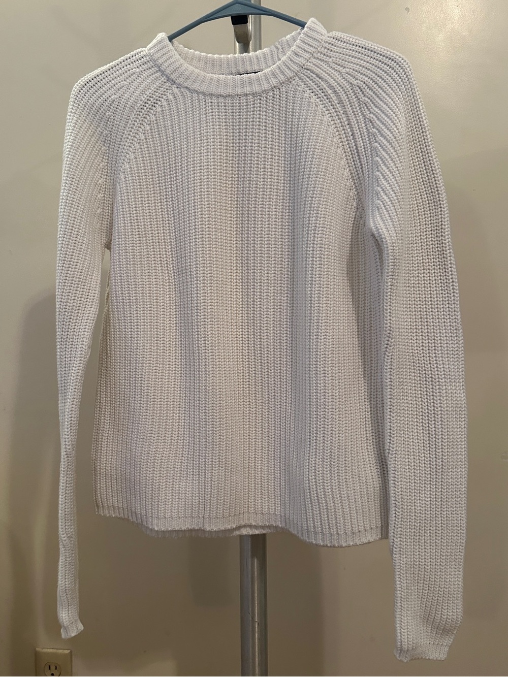525 America White Ribbed Crewneck Sweater